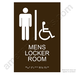 Brown Mens Locker Room Sign