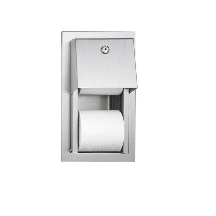 Recessed Toilet Tissue Dispenser With Storage For Extra Roll - Restroom  Stalls and All