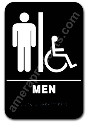 Restroom Sign Handicap Men Black 5302 #EP-5302