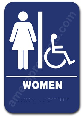 Restroom Sign Women Handicap Blue 1504 #EP-1504