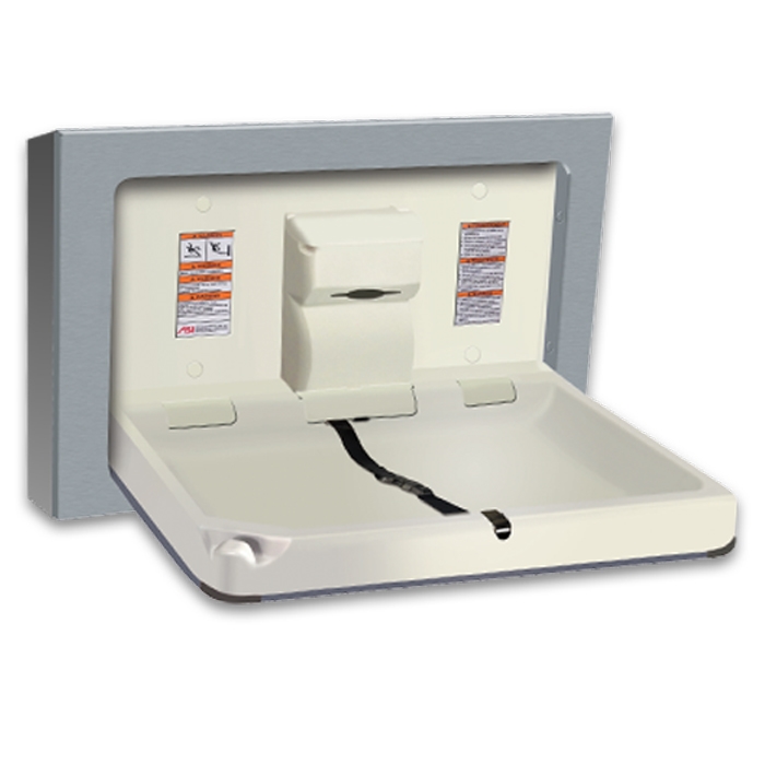 Surface mounted shop baby changing station