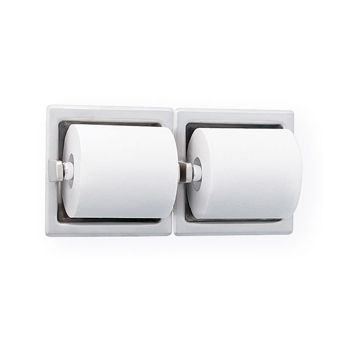 Bradley 5124 Recessed Double Roll Satin Stainless Toilet Tissue